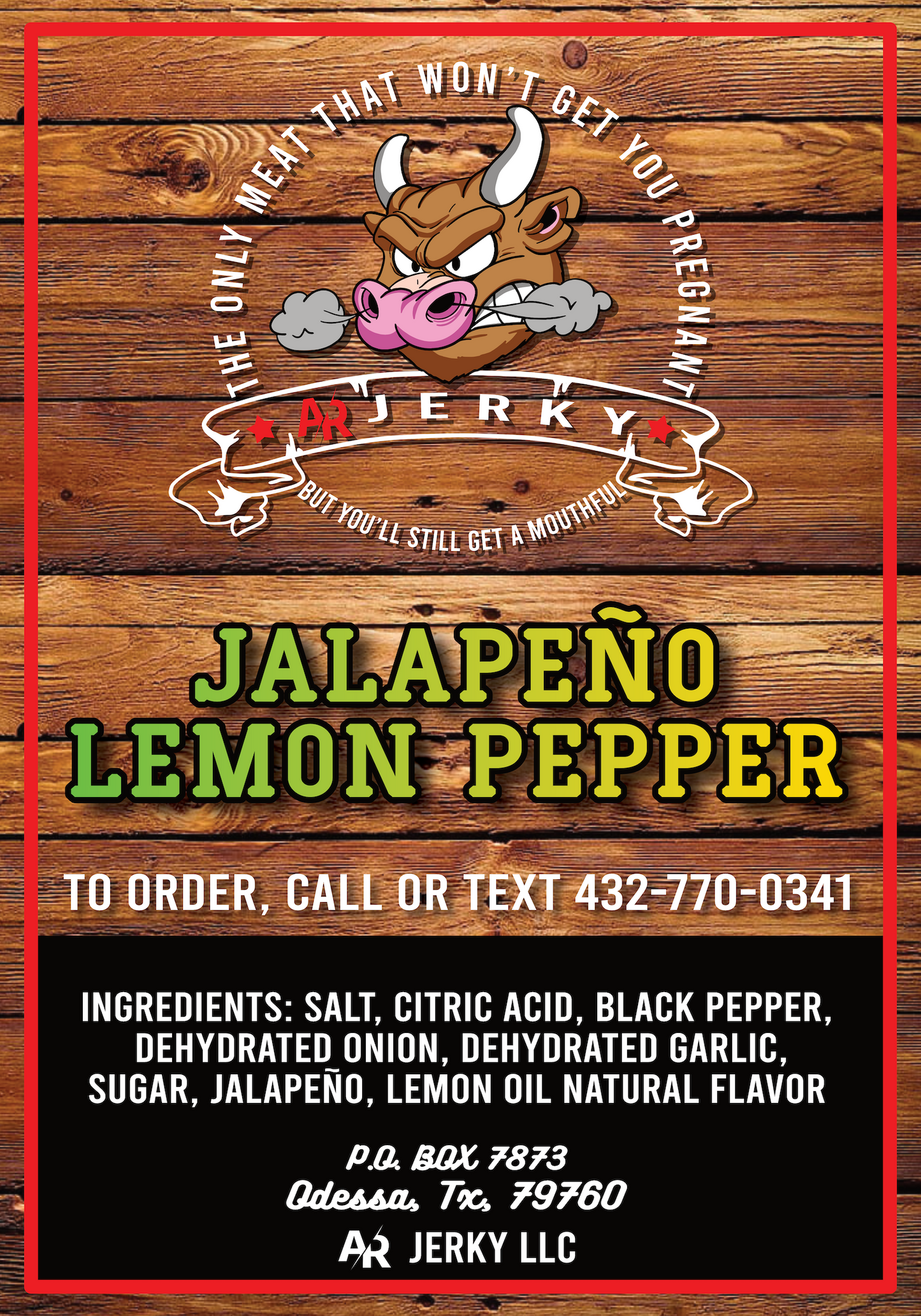 Jalapeno Lemon Pepper Flavor Beef Jerky